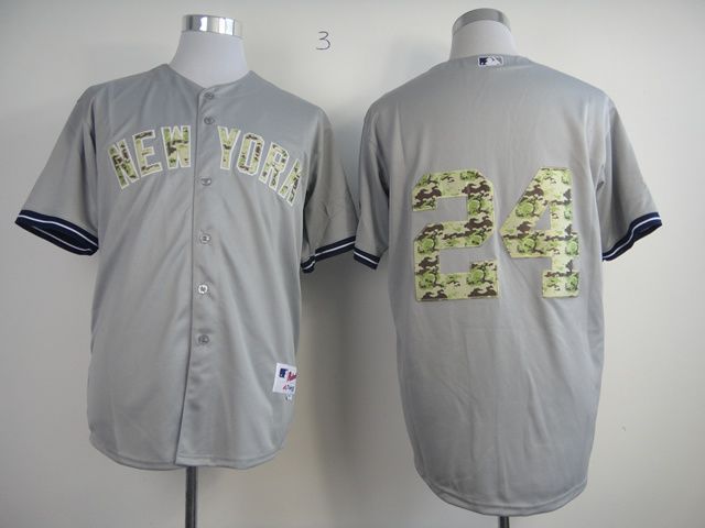 Men New York Yankees #24 No name Grey Camo MLB Jerseys->new york yankees->MLB Jersey